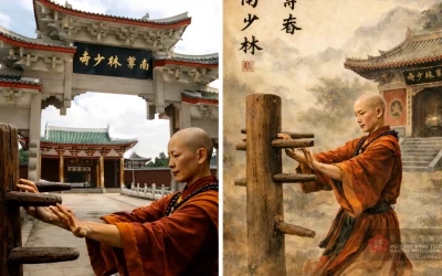 Muñeco de Madera desde el Templo Shaolín