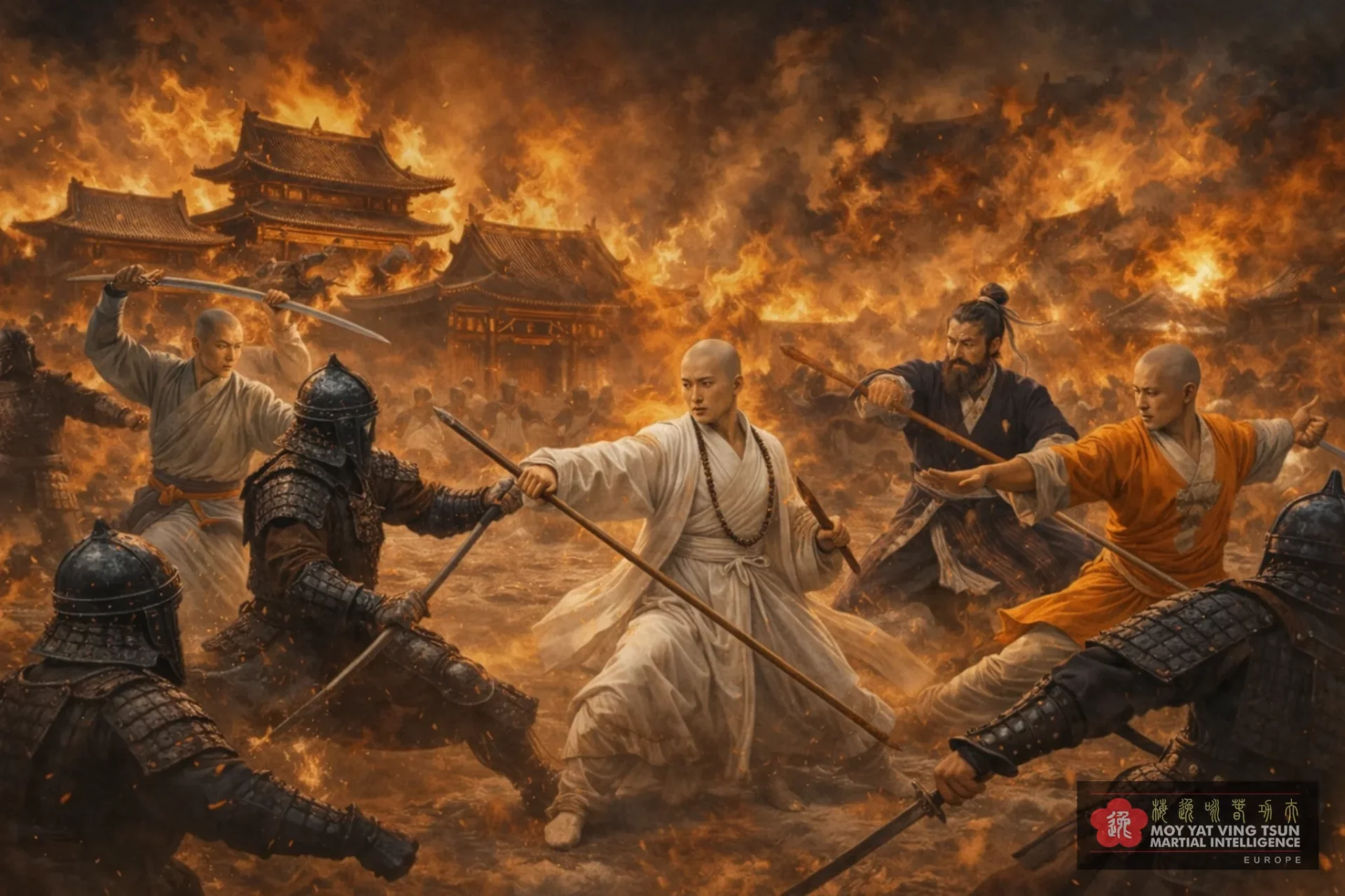 Lucha en la dertrucción del monasterio siu lam